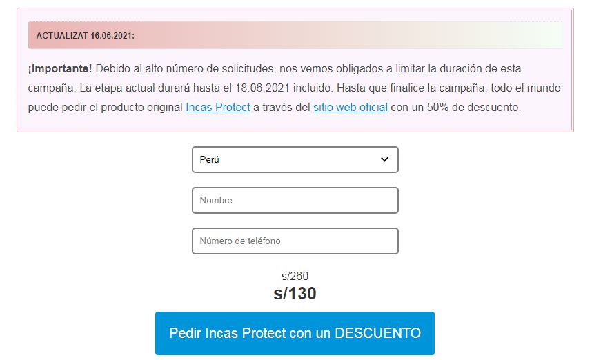 Precio Incas Protect