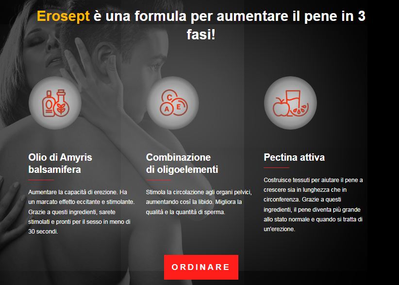 Erosept è una formula per aumentare il pene in 3 fasi!