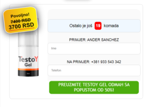 TestoY Gel Cijena Serbia – Tretman za Povećanje Penisa! Kupiti