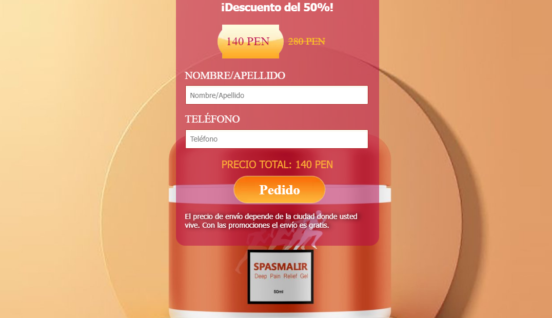 Spasmalir Pedido