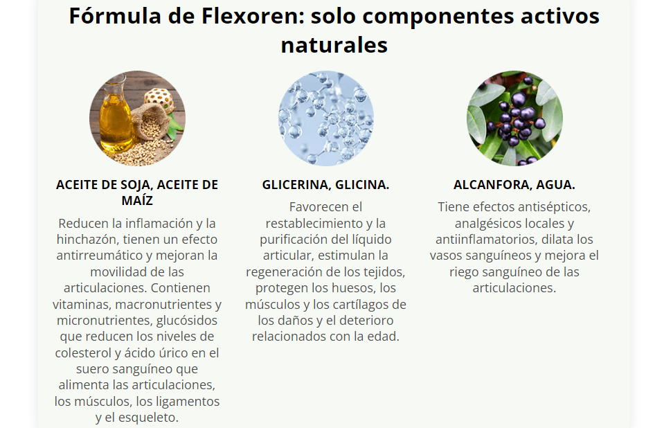 Flexoren Ingredientes